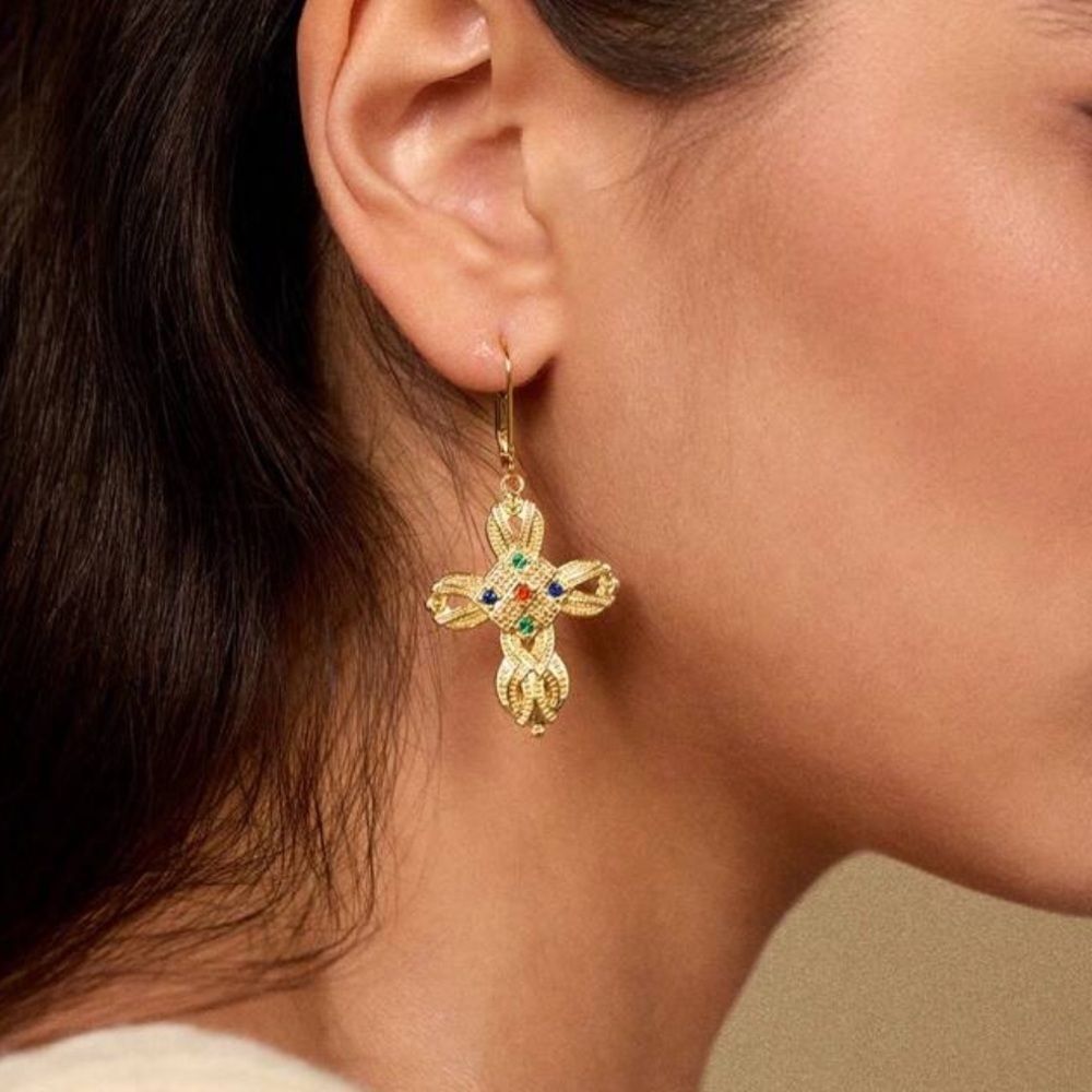 Cross hoop Earrings M1478